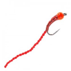 Barbless Holo Flexi Worm Bug  Red - 1