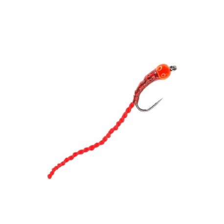 Barbless Holo Flexi Worm Bug  Red - 1
