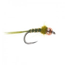 Beaded Olive Copperhead Nymph Barbless - 1